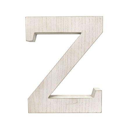 Homeroots 16 in. Distressed Wooden Initial Letter Z Sculpture, White Wash 478378